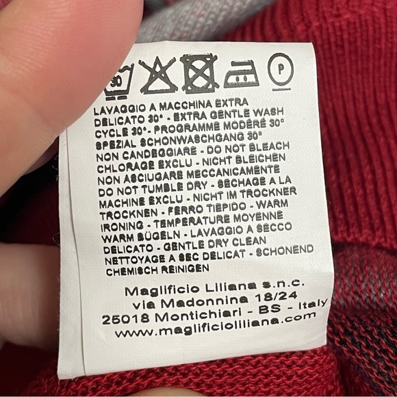 Montechiaro Made in Italy V neck Men's Sweater XL Merino wool - Picture 5 of 10